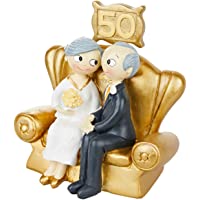 Mopec Figura Pastel Pop&amp-Fun Bodas de Oro 16x16-5cm- acrílico- Dorado